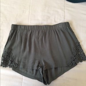 Forever 21 army green flowy shorts